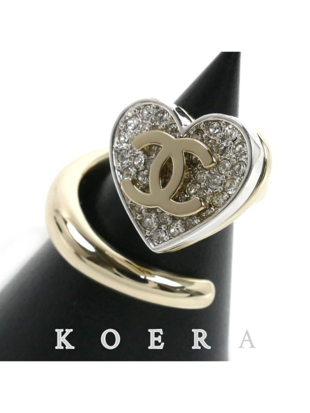 Chanel CC Logo Heart Ring